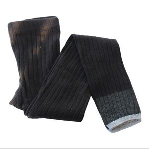 Zara Dark Gray Ribbed Footless Tights Size 11/12